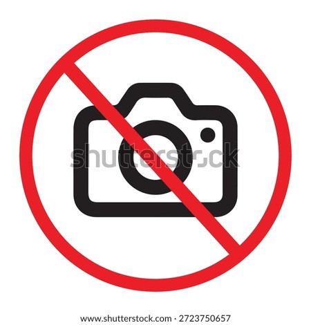 No Photography Camera Forbidden Symbol Sign For Restricted Areas victor Element