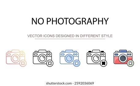 No Photography icon design with white background stock illustration