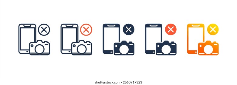 Sin conjunto de iconos de Fotografía colección de estilos múltiples