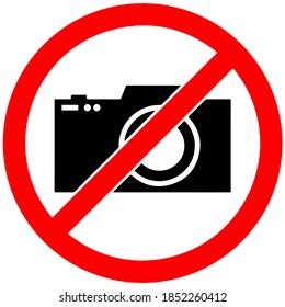 no photography restriction warning sign vector icon