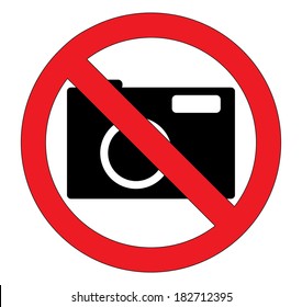 No photography sign, creative vector design.