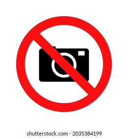 No photography sign flat vector png isolated on white background