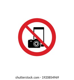 No Photography Sign  Icon. Prohibited Photo Icon