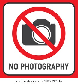 No Photography Sign Sticker Inscription Vector Stock Vector (Royalty ...