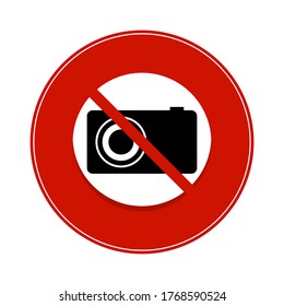 No photography sign, Prohibition symbol, No camera sticker