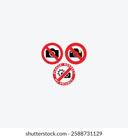 No photography sign set collection vectors