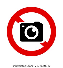 No photography sign. Strictly no photography. Vector.