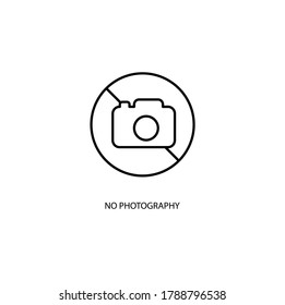 No photography simple thin line icon vector illustration