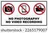 no video allowed sign