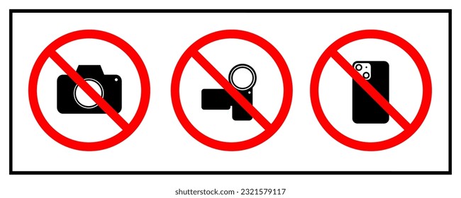 No photography and no video recording sign for sticker printing