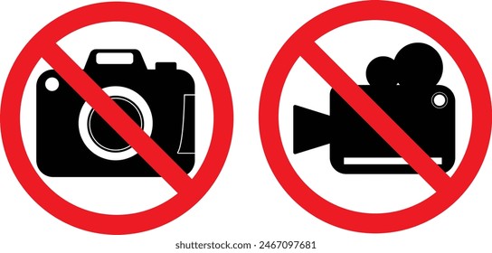 No Photography, No Videography, Mobile Camera Prohibited sign , Videography not allowed, Photography not allowed, Prohibited video and photo