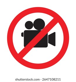 no photography and videography sign vector