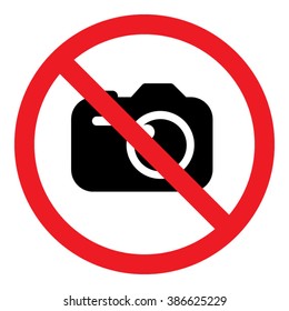 No Photos / Cameras Sign Icon Vector Illustration