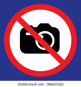 No Photos / Cameras Sign Icon Vector Illustration