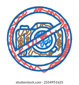 no photos doodle icon sketch vector. no photos sign. isolated symbol illustration