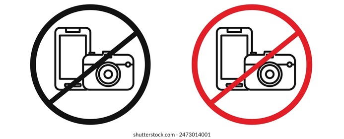 No Photos or Phones Allowed Sign for Privacy Protection, Restricted Areas, and Event Rules