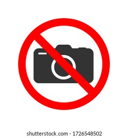 No photos prohibiting sticker symbol for places isolated on white background.