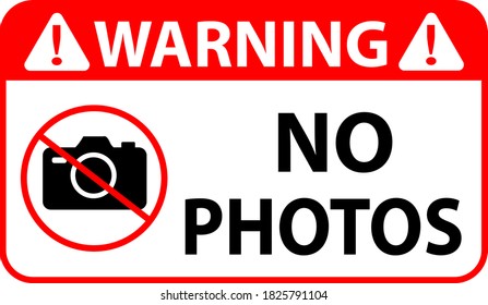 No photos sign isolated on white background vector illustration for print Eps 10.