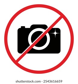 No photo's sing, no photography and video. No camera allow sing icon, vector. No allow vector illustration. 