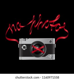 No photos t-shirt fashion print with camera