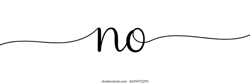 No phrase continuous one line drawing. Inscription - no