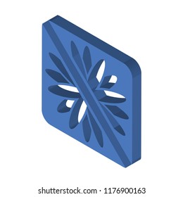 No picking flowers isometric left top view 3D icon