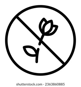 No picking flowers line icon. Vector graphics