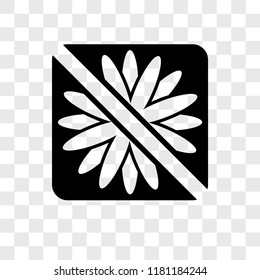 No picking flowers vector icon isolated on transparent background, No picking flowers logo concept