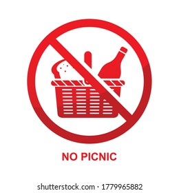 No picnic sign isolated on white backgroud vector illustration.