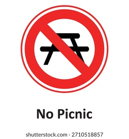 No Picnic Spot Vector Icon which can easily modify or edit

