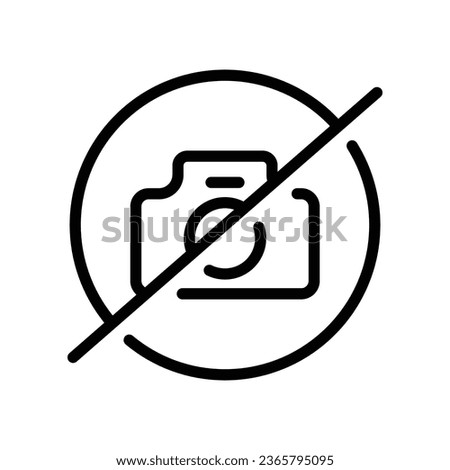 No Pictures Allowed Icon Restriction of taking photos symbol Forbidden sign with camera sign No picture taking no photo logo Vector illustration design on white Background EPS 10