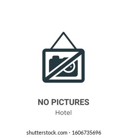 No pictures glyph icon vector on white background. Flat vector no pictures icon symbol sign from modern hotel collection for mobile concept and web apps design.