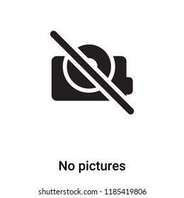 No pictures icon vector isolated on white background, logo concept of No pictures sign on transparent background, filled black symbol