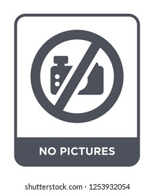 no pictures icon vector on white background, no pictures trendy filled icons from Hotel and restaurant collection, no pictures simple element illustration