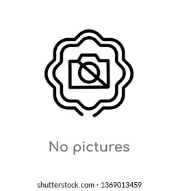 no pictures vector line icon. Simple element illustration. no pictures outline icon from hotel concept. Can be used for web and mobile