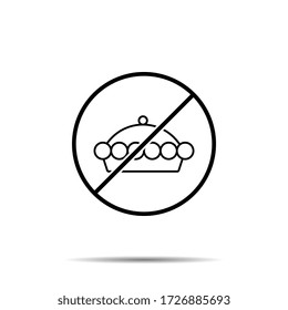 No pie icon. Simple thin line, outline vector of autumn ban, prohibition, embargo, interdict, forbiddance icons for ui and ux, website or mobile application
