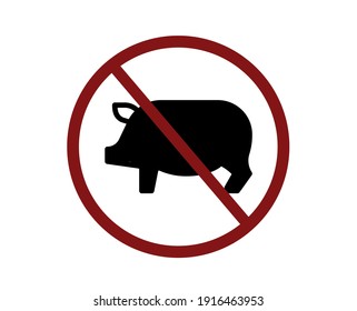 No pig icon vector. Linear style sign for mobile concept and web design. No pig symbol illustration. Pixel vector graphics - Vector