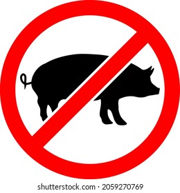 No Pig vector illustration. A flat illustration design of No Pig icon on a white background.