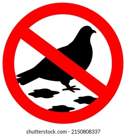 No pigeons allowed vector sign isolated on white background