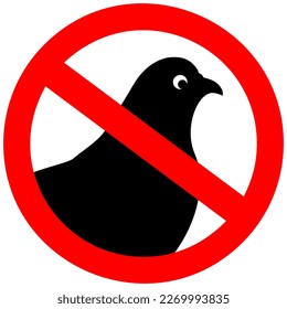 No pigeons vector sign isolated on white background