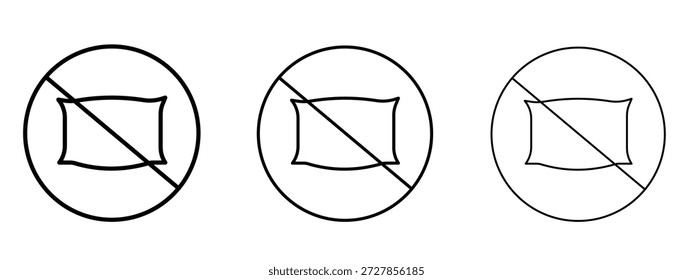Nenhum símbolo de travesseiro vetor Modelo de design de logotipo. Gráficos de Traçado editáveis.