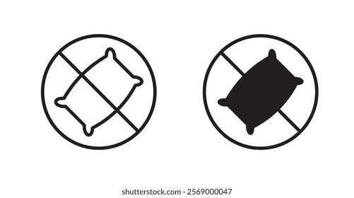 No pillow sign vector set vector graphics designs