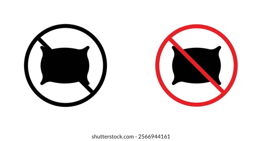 No pillow signs. vector signs set