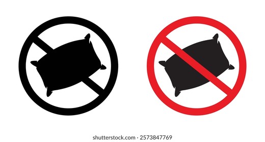 No pillow signs vector set