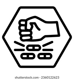 No pills line icon, life without addiction concept, anti drug sign on white background, Narcotics destroy icon in outline style for mobile concept and web design. Vector graphics