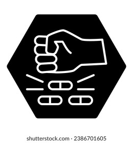 No pills solid icon, life without addiction concept, anti drug sign on white background, Narcotics destroy icon in glyph style for mobile concept and web design. Vector graphics