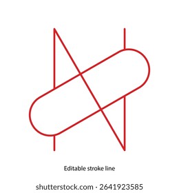 No pills symbol or icon. Vector stock illustration isolated on white background for design template medical, pharmacy, hospital, healthy bio shop concept web and print material. Editable stroke line. 