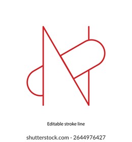 No pills symbol or icon. Vector stock illustration isolated on white background for design template medical, pharmacy, hospital, healthy bio shop concept web and print material. Editable stroke line. 