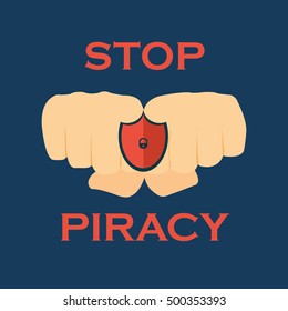No piracy icon and vector illustration.