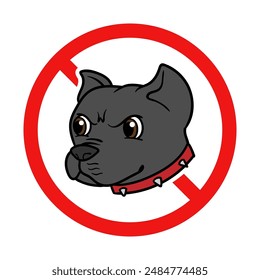 No Pitbull Sign on White Background